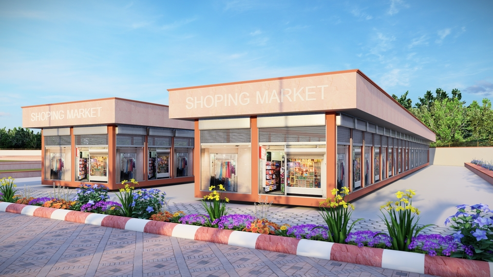 Shopping market complex with shops inside Panchwati Ajmer township – Ghar Zaroori